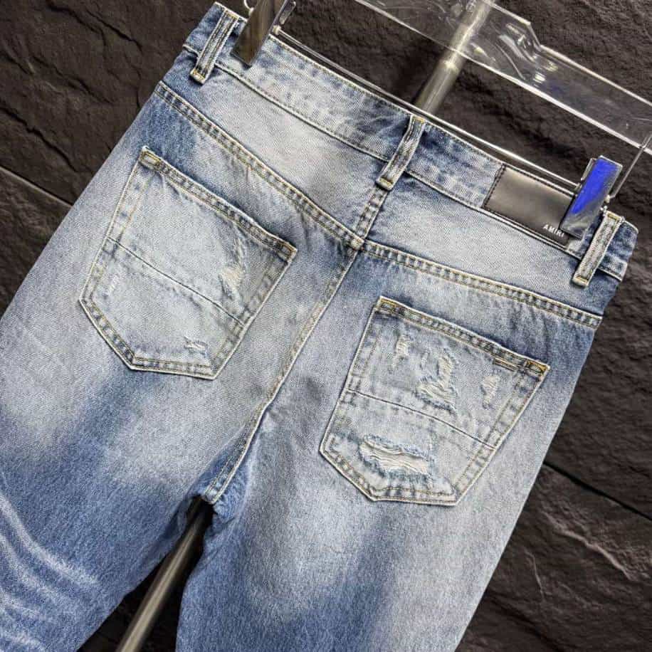 Amiri Ripp Double Knee Blue Jeans – AMIJ041