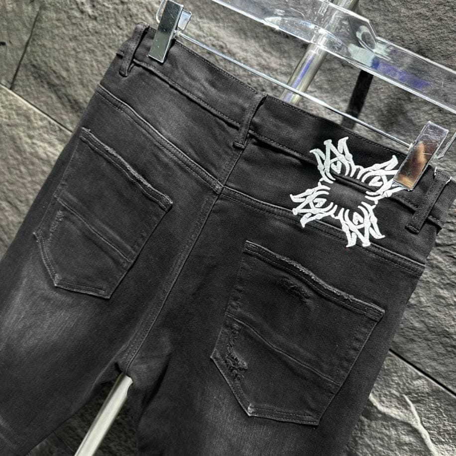 Amiri Ripp Black White Patch Jeans – AMIJ009