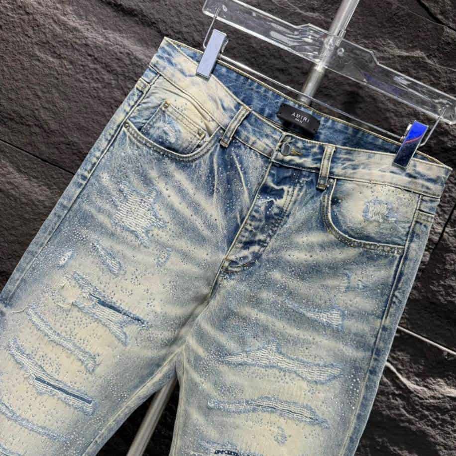 Amiri Ripp Stone Blue Jeans – AMIJ007