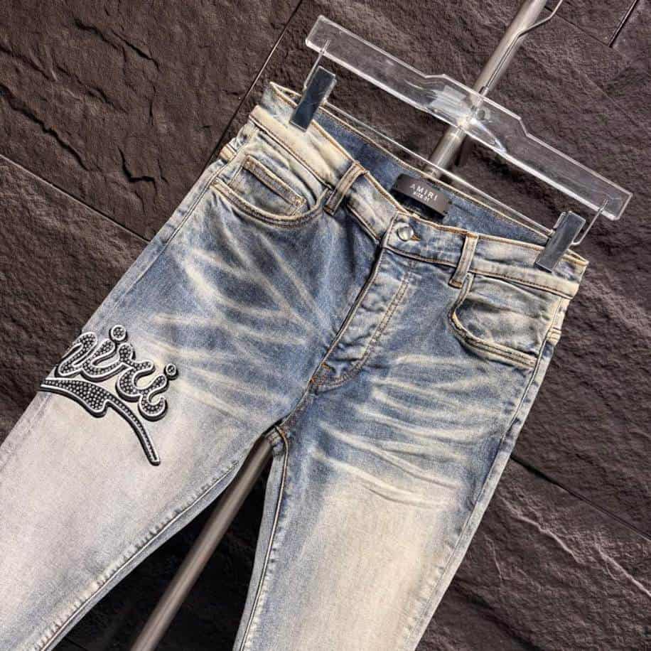 Amiri White Embroider Jeans – AMIJ033