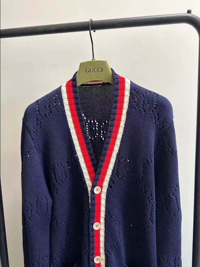 Gucci Open Knit Cotton Blue Knitwear – GCK061