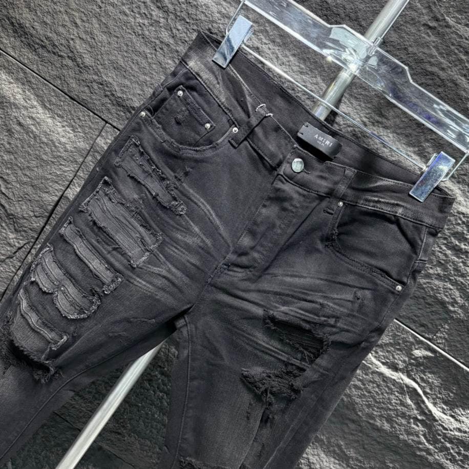 Amiri Men Ripp Black Jeans – AMIJ013