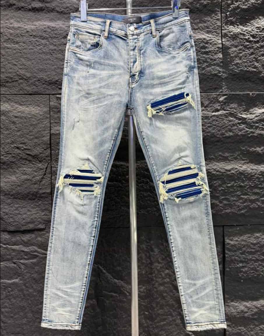 Amiri Ripp Blue White Jeans – AMIJ025