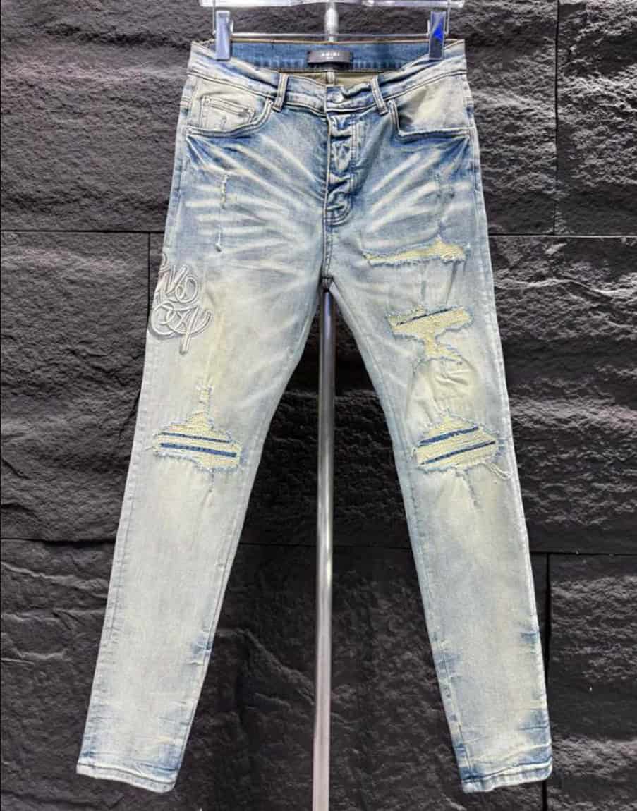 Amiri Ripp White Blue Jeans – AMIJ027