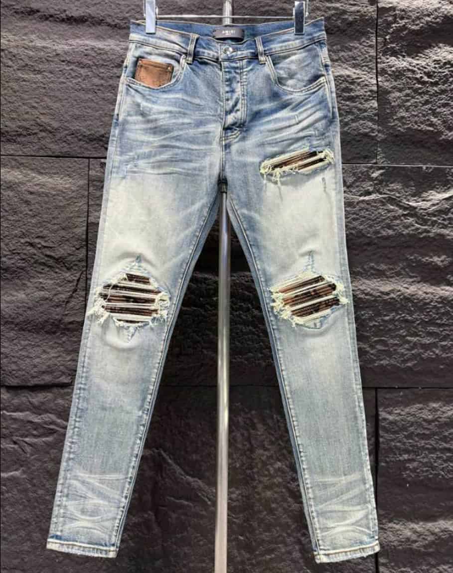 Amiri Ripp Brown Blue Jeans – AMIJ028