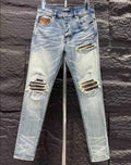 Amiri Ripp Brown Blue Jeans – AMIJ028