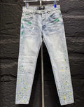 Amiri Paint Splatter Green Yellow Jeans – AMIJ035