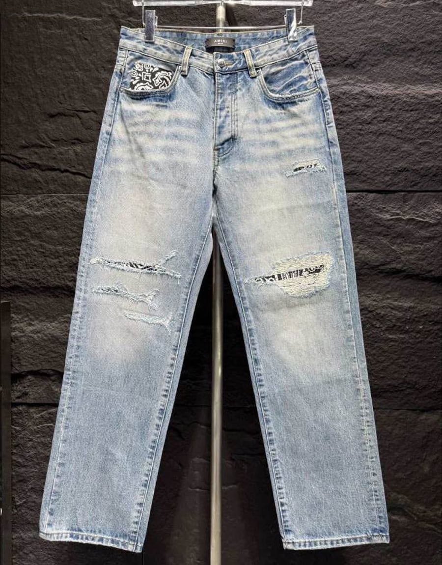 Amiri Rip White Blue Jeans – AMIJ037