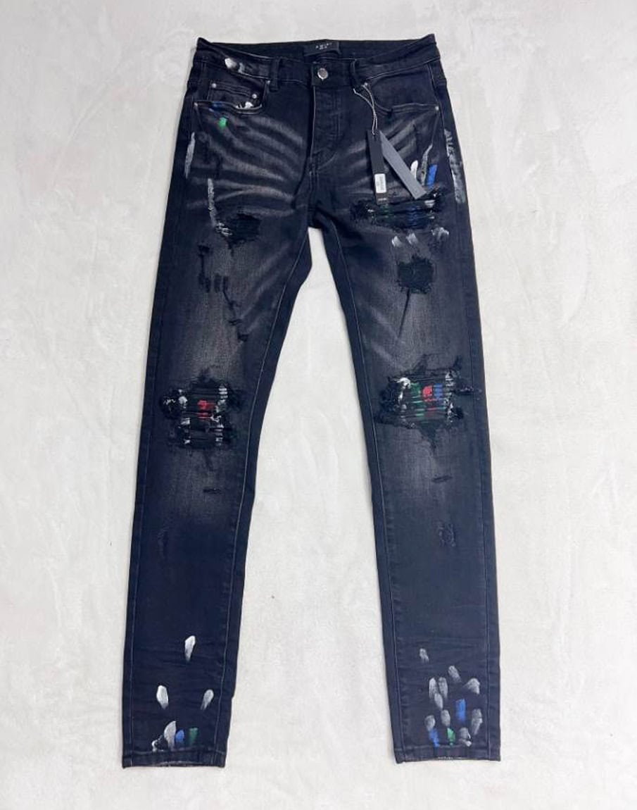 Amiri Ripp Paint Splatter Black Jeans – AMIJ042