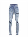 Amiri Distressed Blue Rip Jeans – AMIJ046