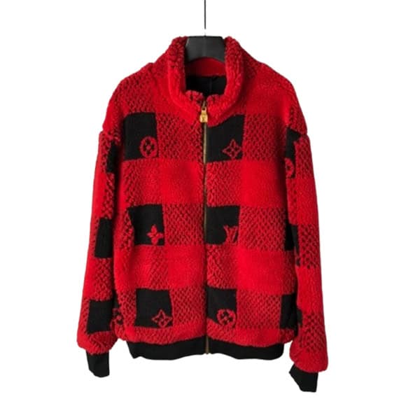 Louis Vuitton Damier Fleece Red Plaid Coat – LVC051