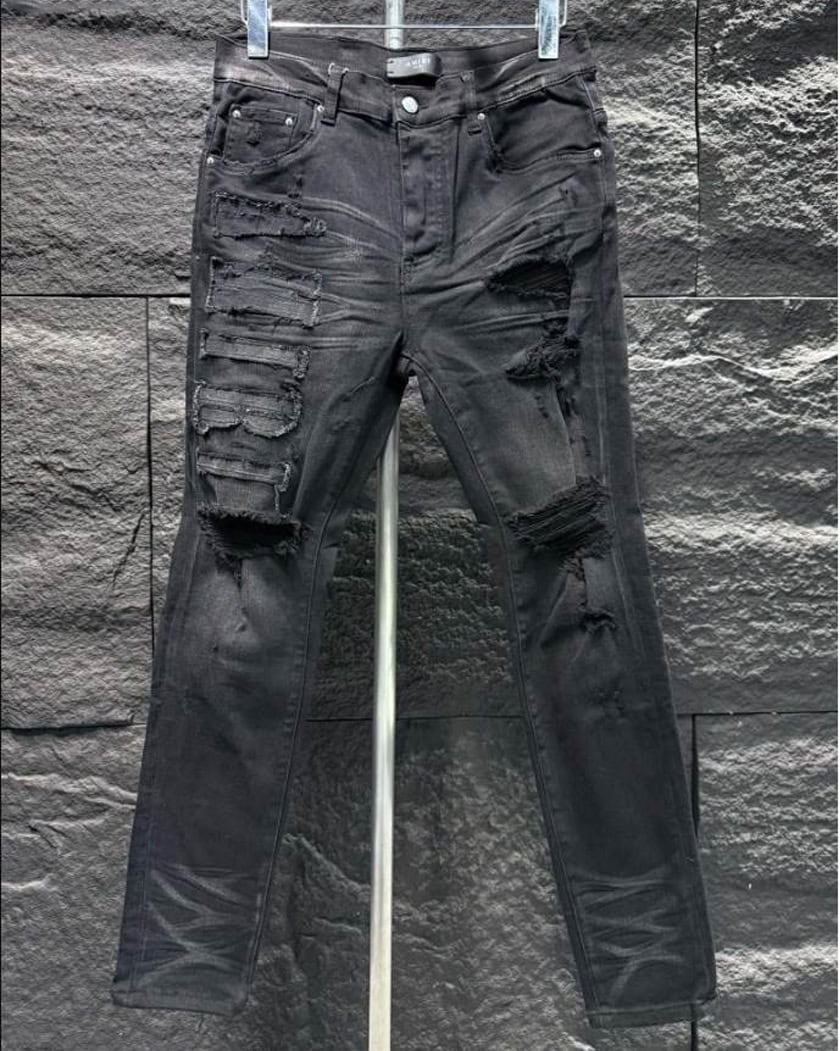 Amiri Men Ripp Black Jeans – AMIJ013