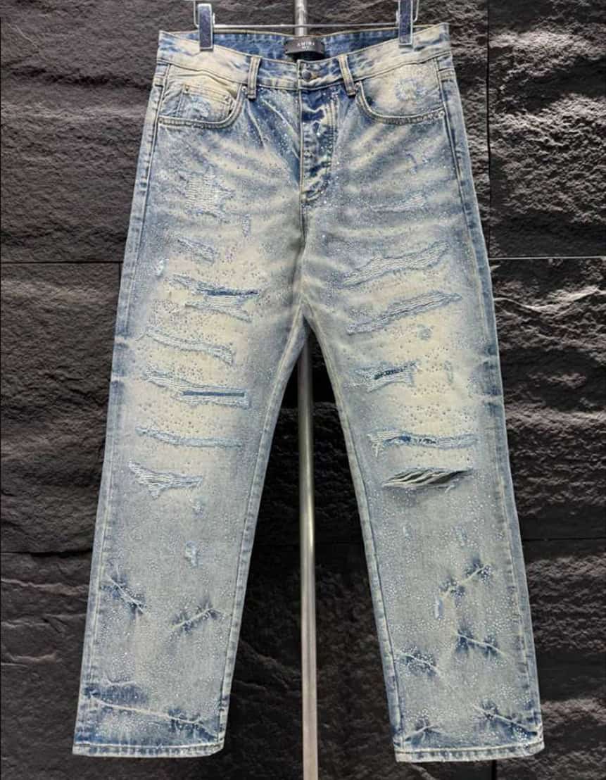 Amiri Ripp Stone Blue Jeans – AMIJ007