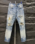 Amiri Ripp White Blue Jeans – AMIJ008