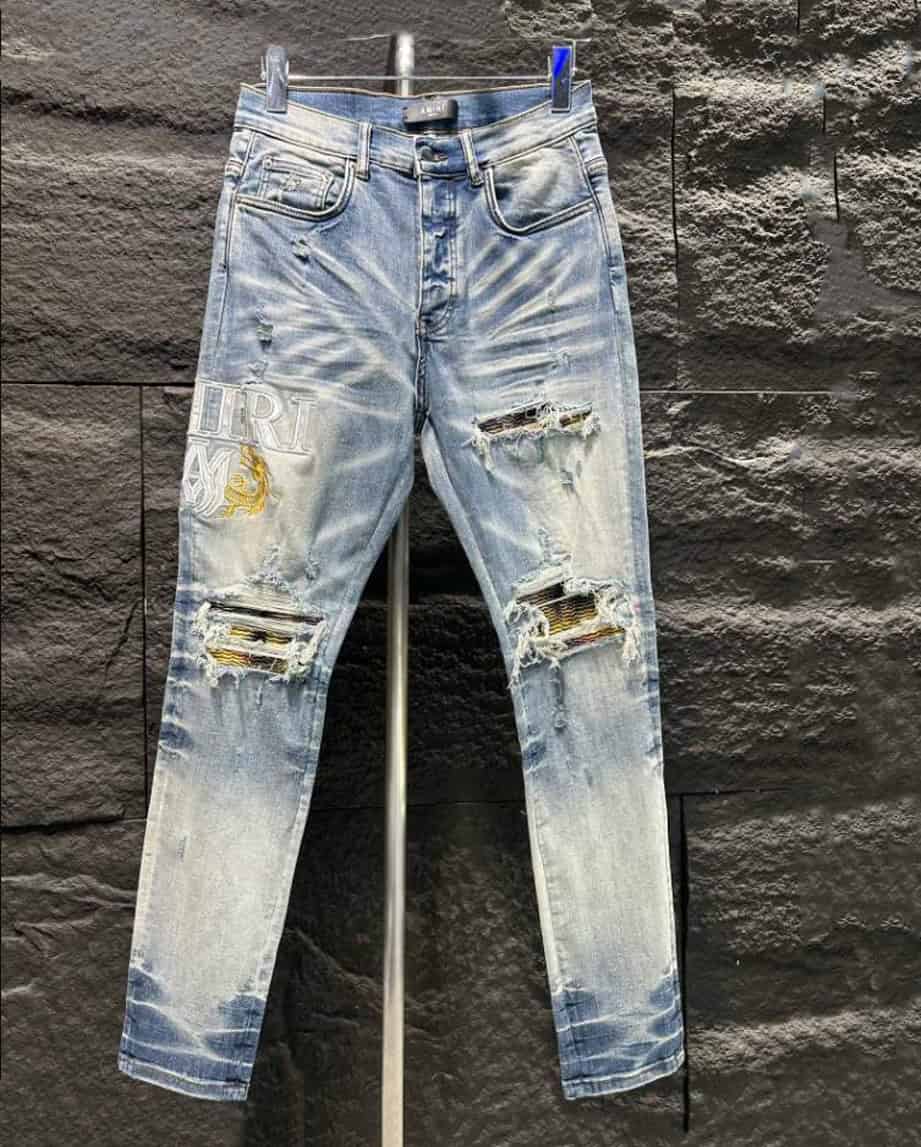 Amiri Ripp White Blue Jeans – AMIJ008