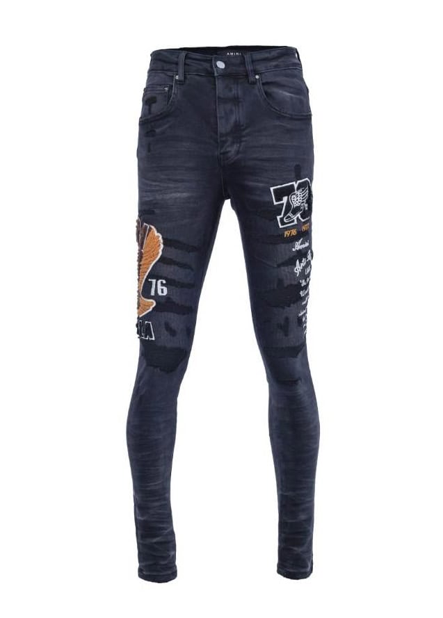 Amiri Logo-Embroidered Skinny Black Jeans – AMIJ049
