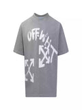 PAINT SCRIPT OVER SKATE S/S TEE IN GREY – OWS018