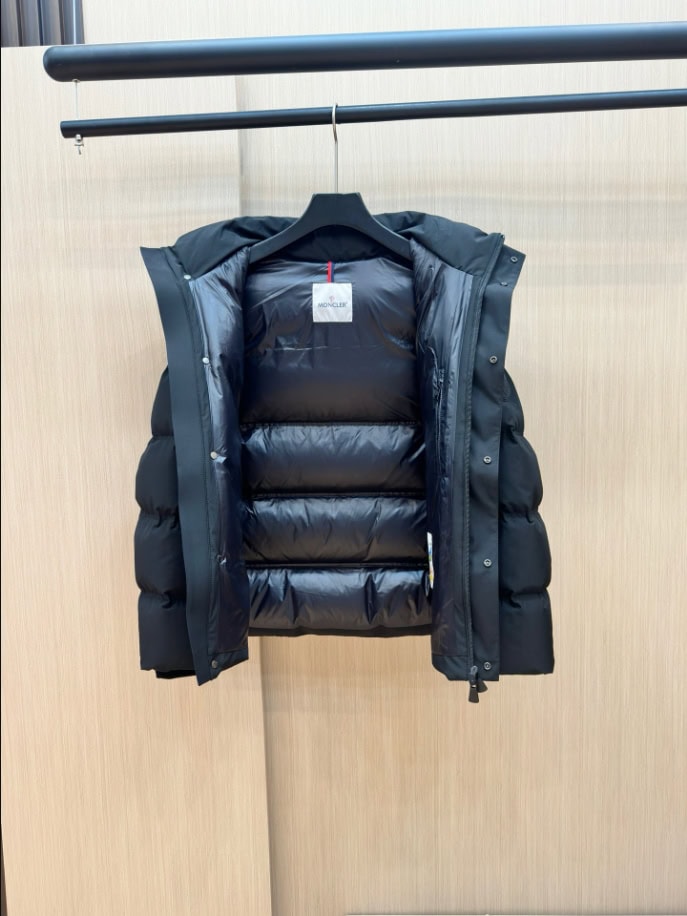 MONCLER Puff Black Hooded Coat – MC142