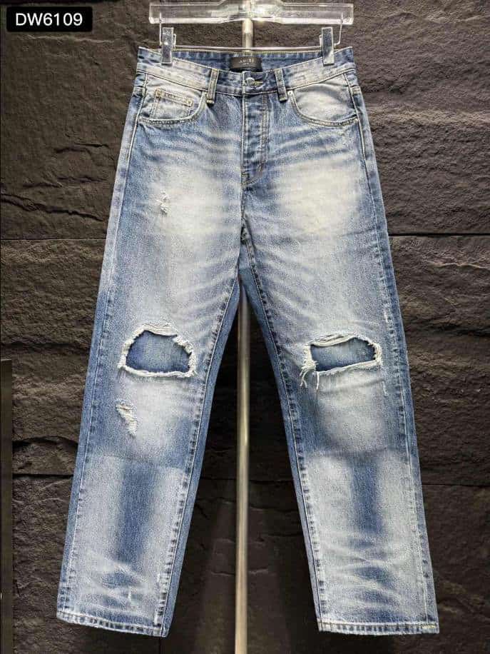 Amiri Ripp Double Knee Blue Jeans – AMIJ041