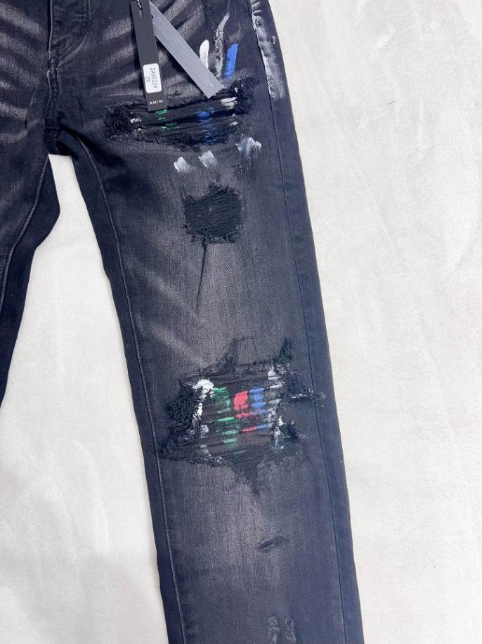 Amiri Ripp Paint Splatter Black Jeans – AMIJ042