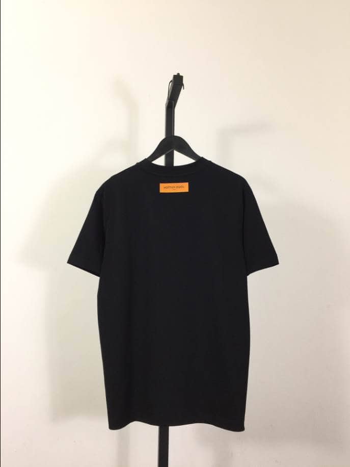Louis Vuitton Black Short Sleeve Glitter Monogram Logo Shirt – LVTS079