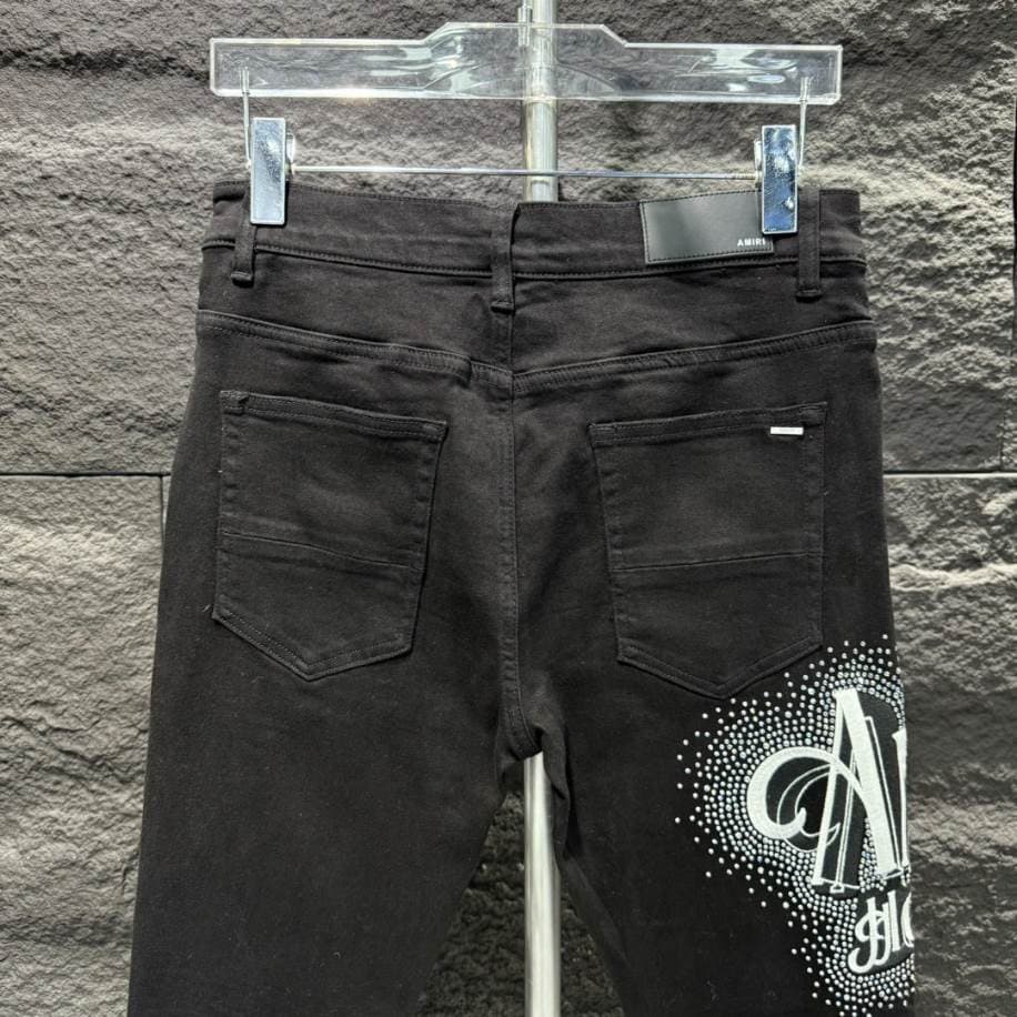 Amiri Men Crystal-Embellished Skinny Black Jeans – AMIJ015