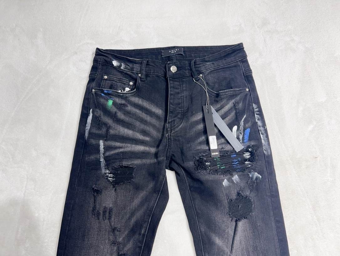 Amiri Ripp Paint Splatter Black Jeans – AMIJ042
