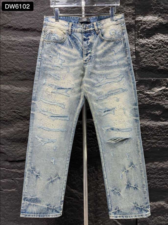 Amiri Ripp Stone Blue Jeans – AMIJ007