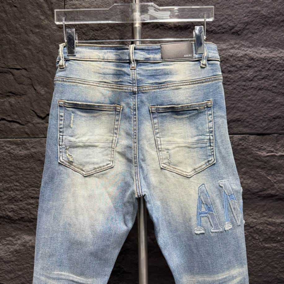 Amiri Hand Painted Slit Knee Blue Jean – AMIJ001