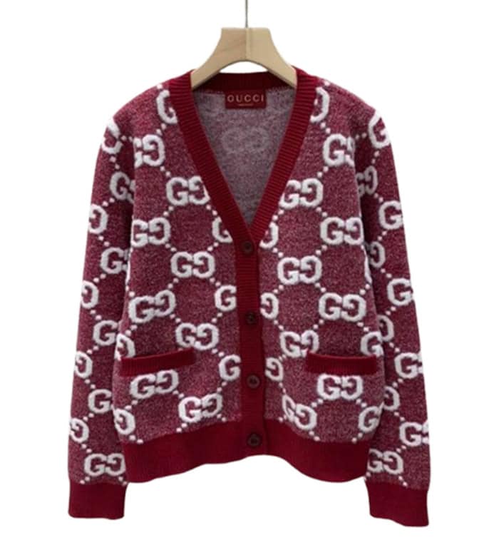 GUCCI Stitch Red V-neck Knitwear – GCK058
