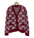 GUCCI Stitch Red V-neck Knitwear – GCK058
