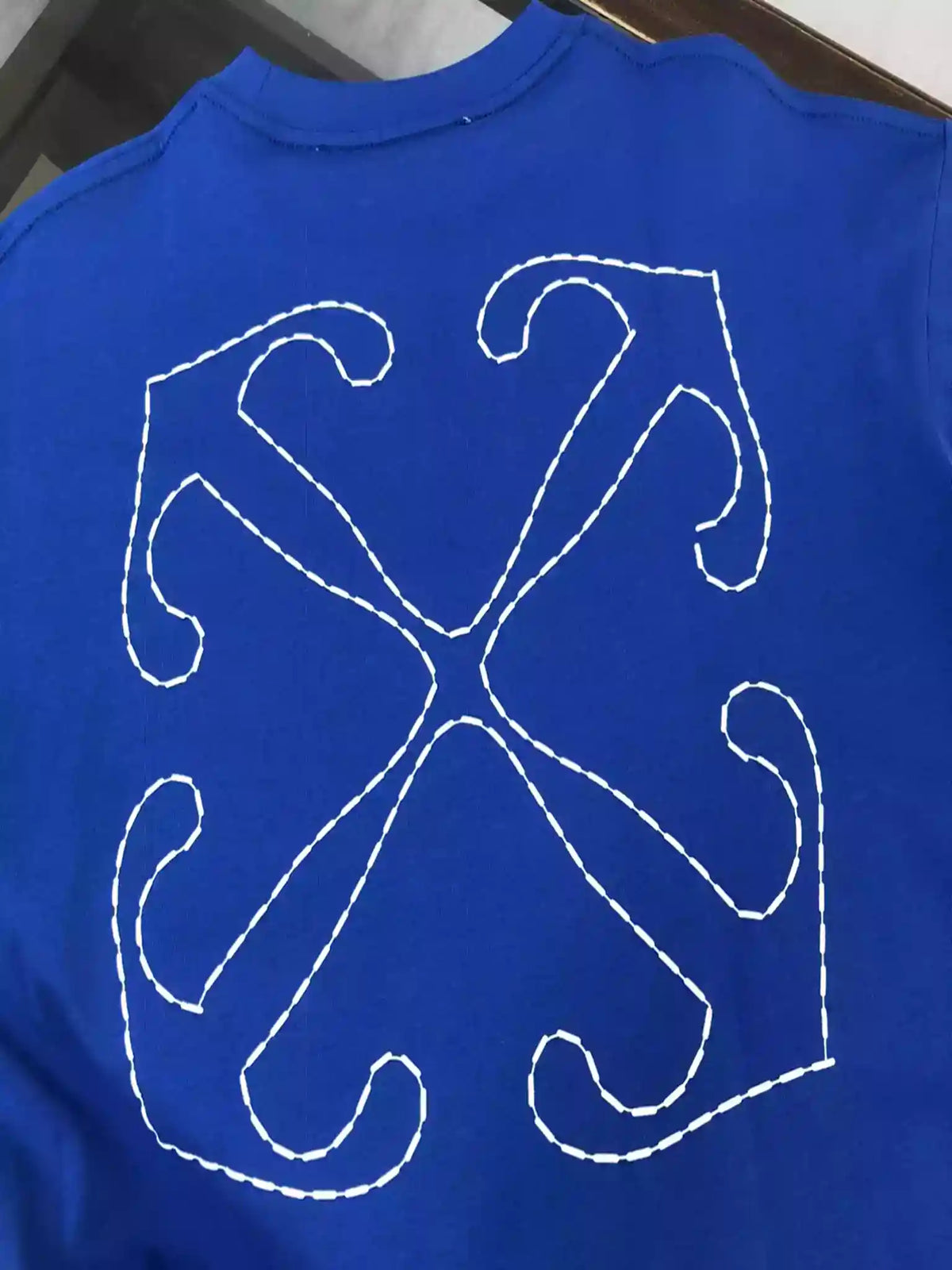 Off-White Blue Logo Stitch T-shirt – OWS030
