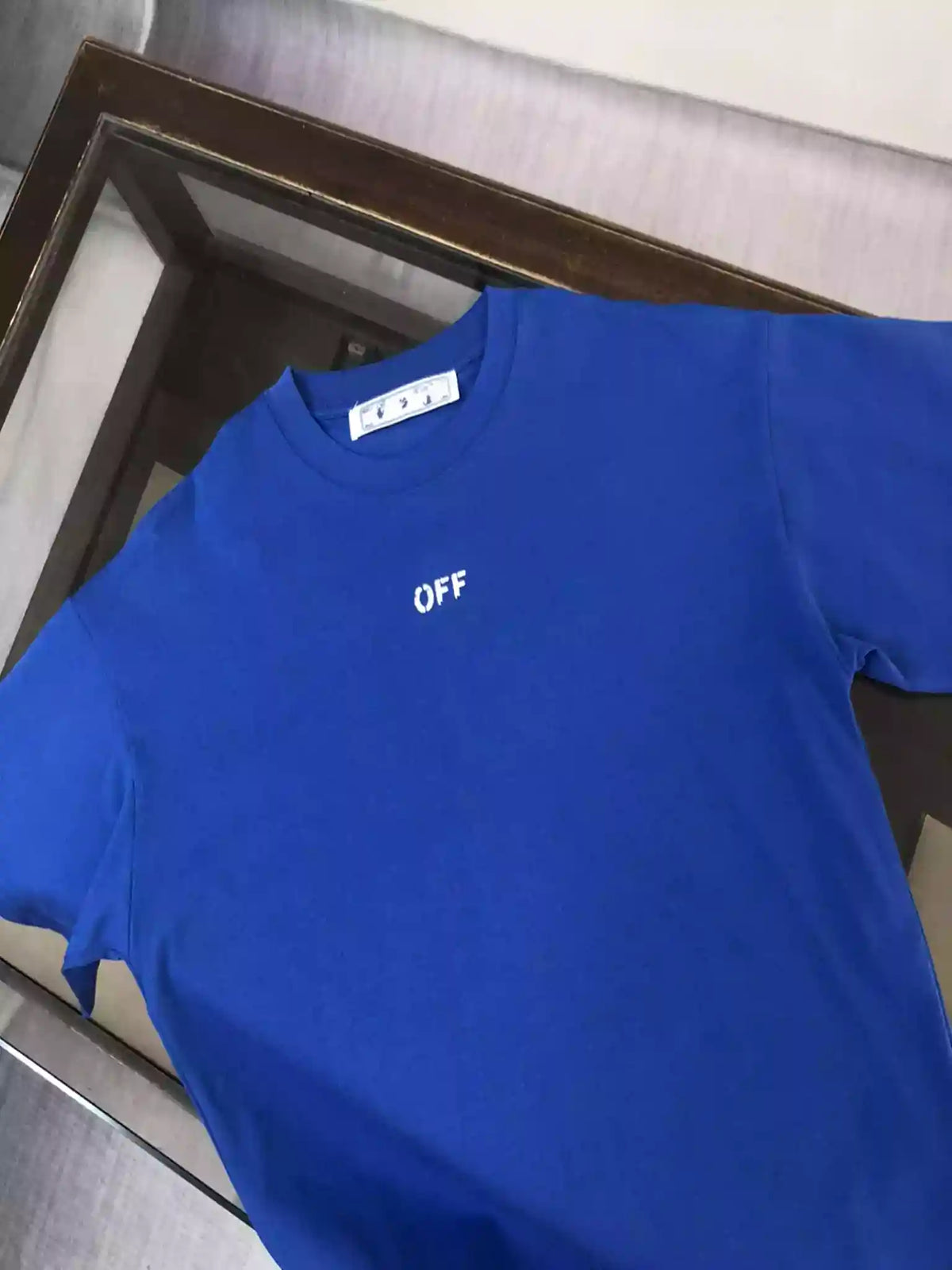 Off-White Blue Logo Stitch T-shirt – OWS030