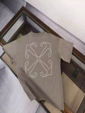 Off-White Beige Logo Stitch T-shirt – OWS031