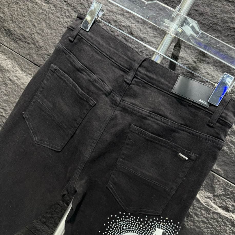Amiri Men Crystal-Embellished Skinny Black Jeans – AMIJ015