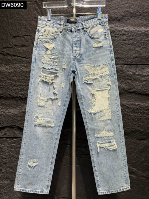 Amiri Ripp Blue White Jean – AMIJ002