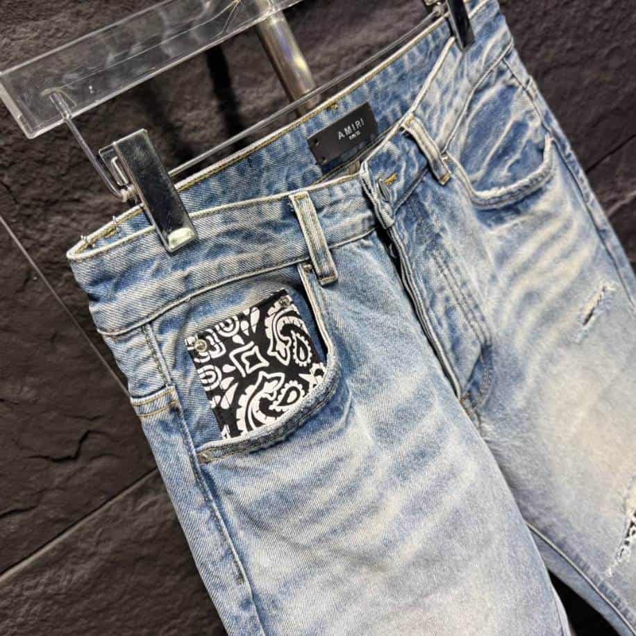 Amiri Rip White Blue Jeans – AMIJ037