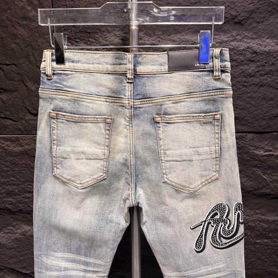 Amiri White Embroider Jeans – AMIJ033