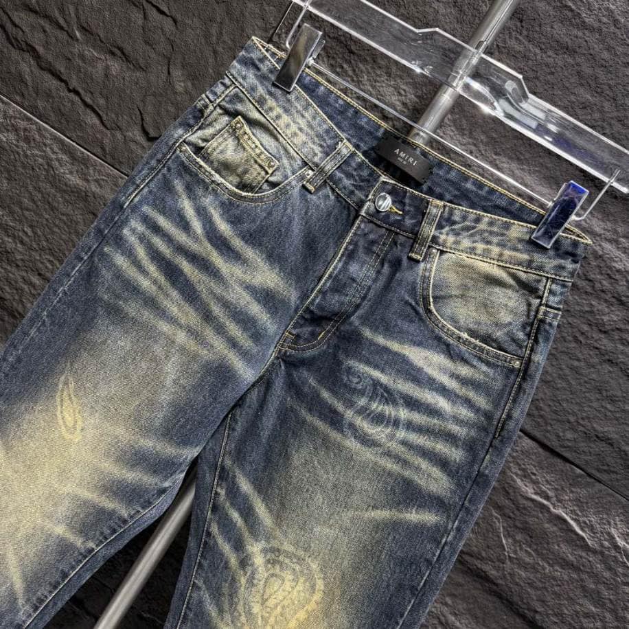 Amiri Blue Yellow Jeans – AMIJ032