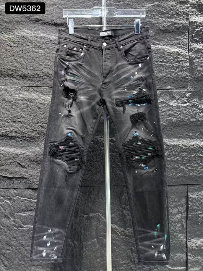 Amiri Ripp Black Paint Splatter Jeans – AMIJ022