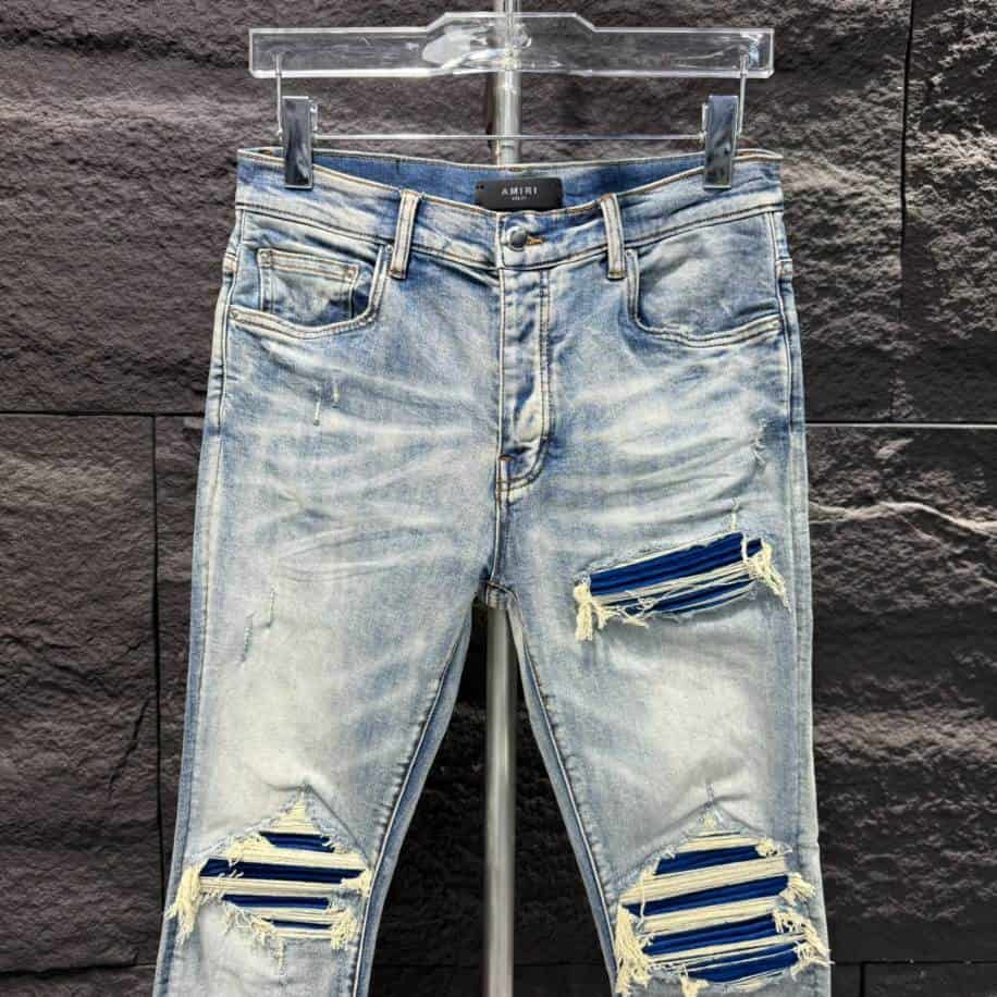 Amiri Ripp Blue White Jeans – AMIJ025