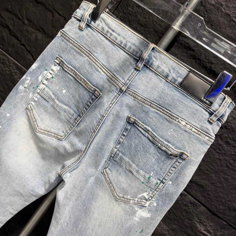 Amiri Paint Splatter Green Yellow Jeans – AMIJ035