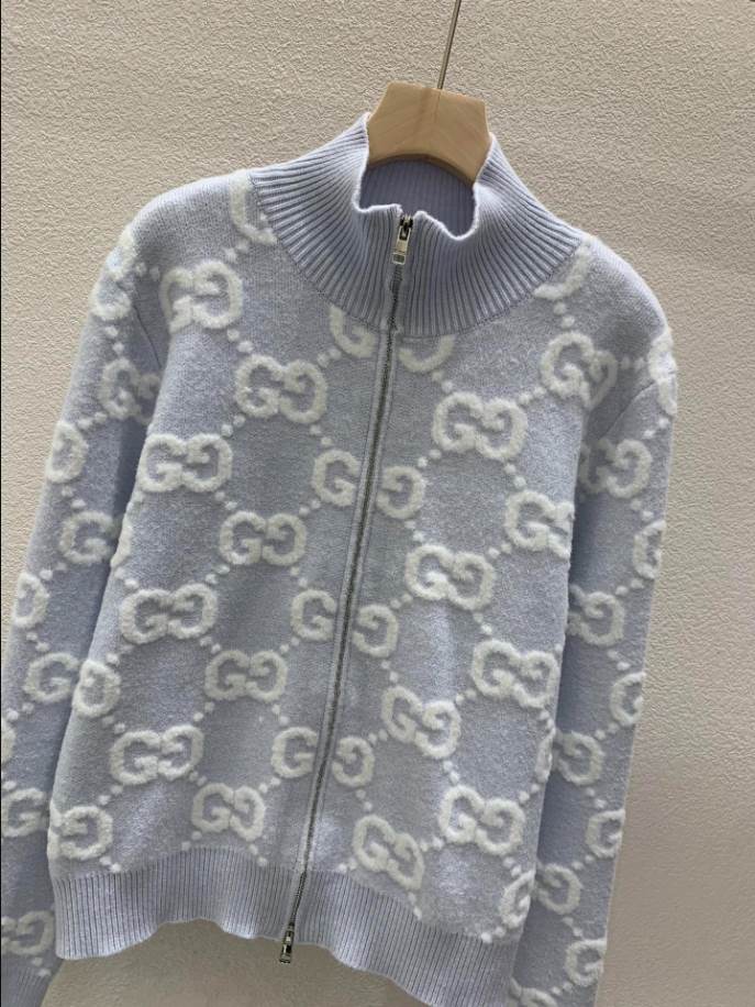 GUCCI Stitch Jacquard Blue Knitwear – GCK055