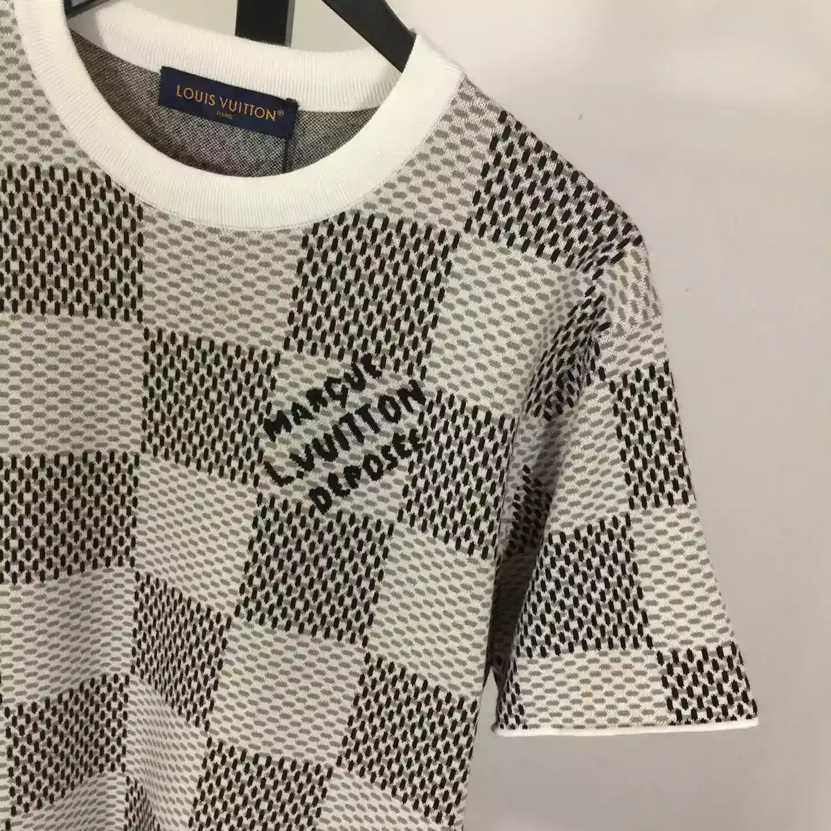 Damier Jacquard Short-Sleeved Crewneck – LVTS089