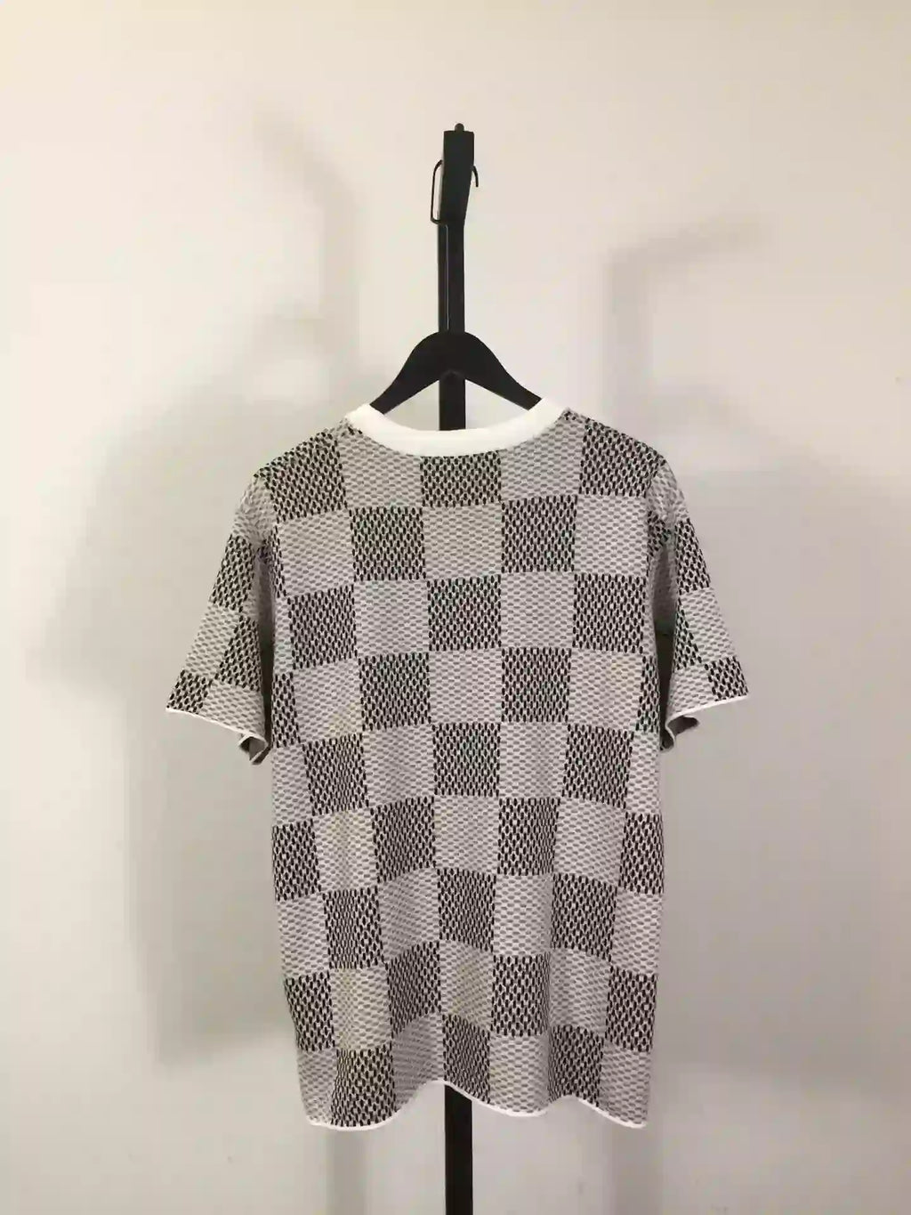Damier Jacquard Short-Sleeved Crewneck – LVTS089