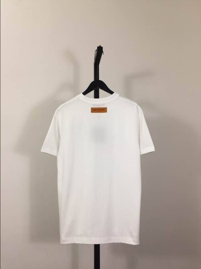 Louis Vuitton White Short Sleeve Glitter Monogram Logo Shirt – LVTS080