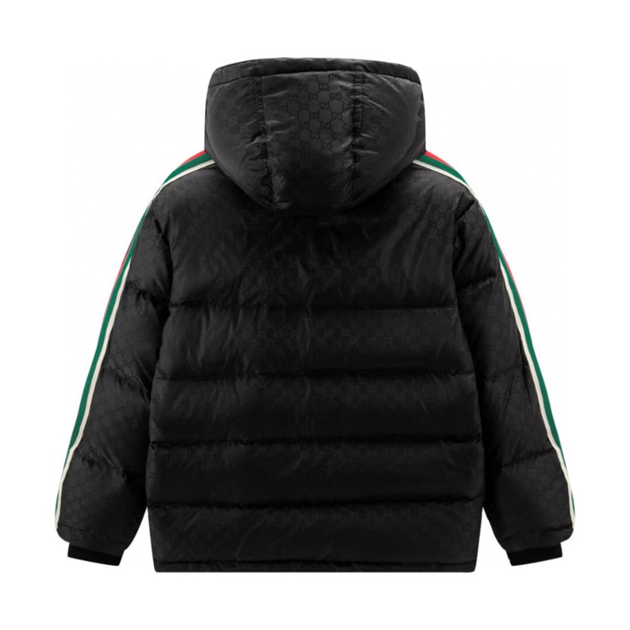 GUCCI Nylon Jacquard With Web Black Coat – GCJ048