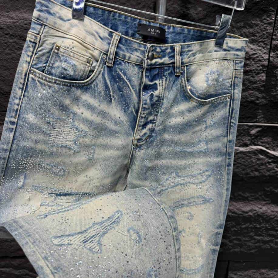 Amiri Ripp Stone Blue Jeans – AMIJ007