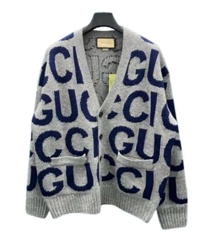 Gucci Grey Wool All-Over Logo Knitwear – GCK062