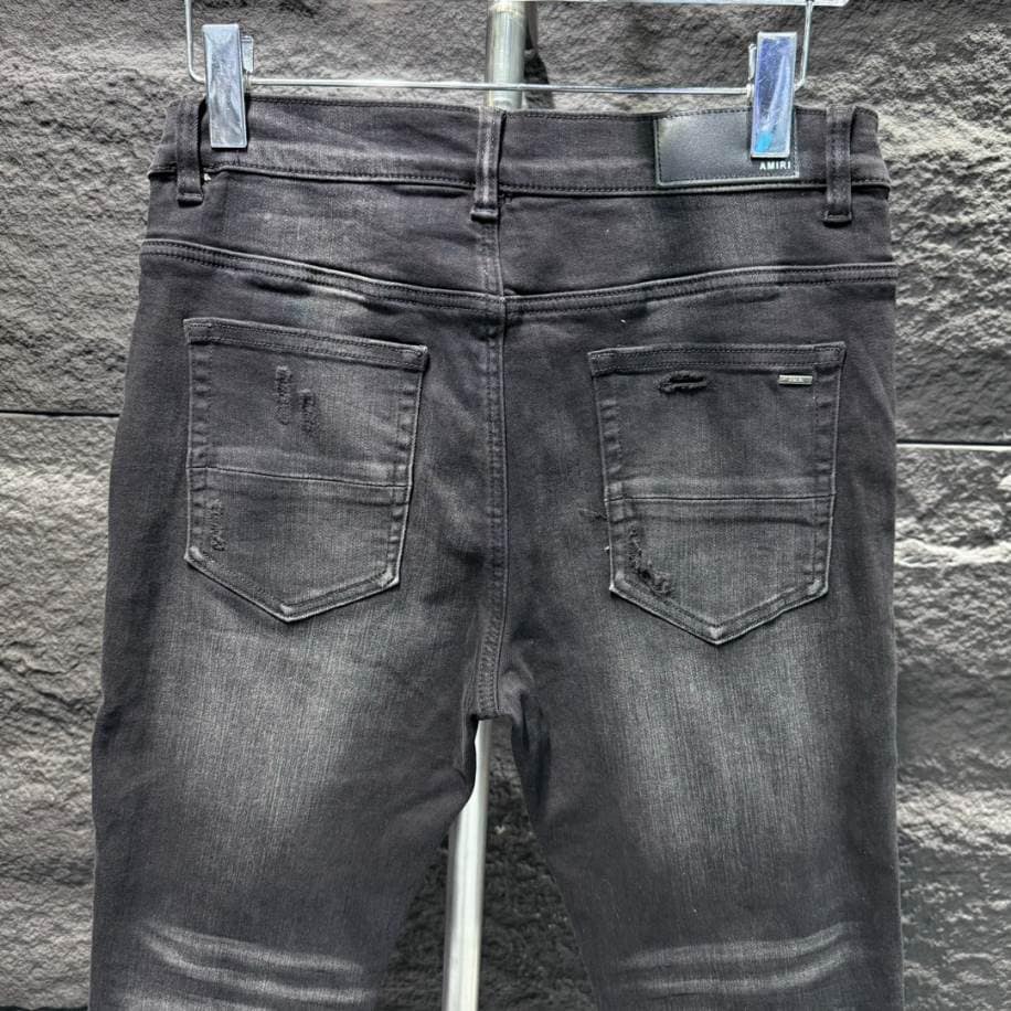 Amiri Men Ripp Blue Black Jeans – AMIJ012